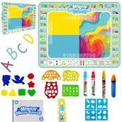 Zabawki interaktywne dla dzieci - Wodna Mata Wielofunkcyjna Motyw Alfabet Zestaw Z Pisakami Szablonami - miniaturka - grafika 1