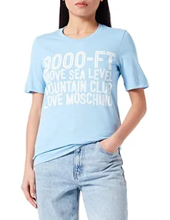 Love Moschino T-shirt damski, jasnoniebieski, 42 - Koszulki i topy damskie - miniaturka - grafika 1