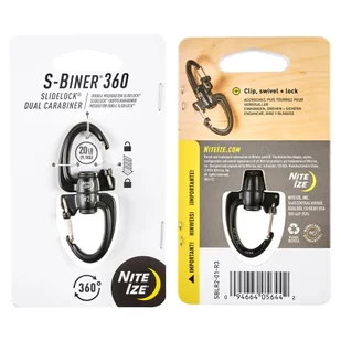 Nite Ize - Karabińczyk S-Biner 360 SlideLock Dual Carabiner #2 - Czarny - SBLR2-01-R3 - Sprzęt wspinaczkowy - miniaturka - grafika 3