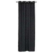 Firany - Firana z kółkami TULUM 140 x 260 cm czarna - miniaturka - grafika 1