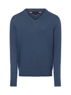 Swetry męskie - Tommy Hilfiger Sweter z dodatkiem kaszmiru Mężczyźni Bawełna niebieski jednolity, S - miniaturka - grafika 1