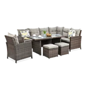 Meble ogrodowe - Narożnik Z Technorattanu Ibiza + Fotel Brown - miniaturka - grafika 1