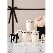 Dekoracje i nakrycia stołu na imprezę - PartyDeco Kubeczki papierowe kremowo-czarne 220ml - miniaturka - grafika 1