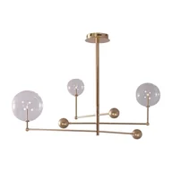 Lampy sufitowe - Orbit - żyrandol nowoczesny 65cm złoty mosiądz kule - miniaturka - grafika 1