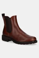 Botki damskie - Ecco sztyblety skórzane Metro Vienna Chelsea damskie kolor brązowy na płaskim obcasie 231323-01014 - miniaturka - grafika 1