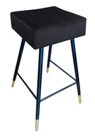 Taborety i hokery - Hoker krzesło barowe Max podstawa czarna/złota MG19 - miniaturka - grafika 1