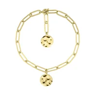 Bransoletki - Bransoletka łańcuch pozłacany z delikatnym medalionem - Manoki - miniaturka - grafika 1
