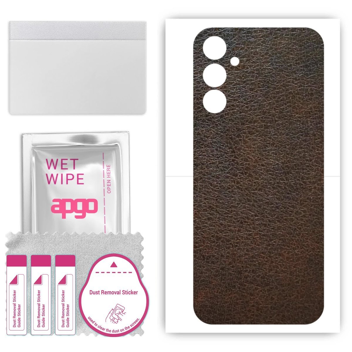 Folia naklejka skórka strukturalna na TYŁ do Samsung Galaxy Jump3 - Skóra Brązowa - apgo SKINS