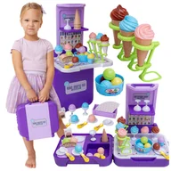 Zabawy w naśladowanie dorosłych - Cukiernia Lodziarnia zestaw do robienia lodów sklep w walizce dla dzieci - miniaturka - grafika 1