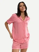 Piżamy damskie - Triumph Koszulka piżamowa Boyfriend 10227193 Różowy Regular Fit - miniaturka - grafika 1