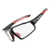 Okulary sportowe - Okulary rowerowe fotochromowe UV400 z etui SP216BK - czarno-czerwone ROCKBROS - miniaturka - grafika 1