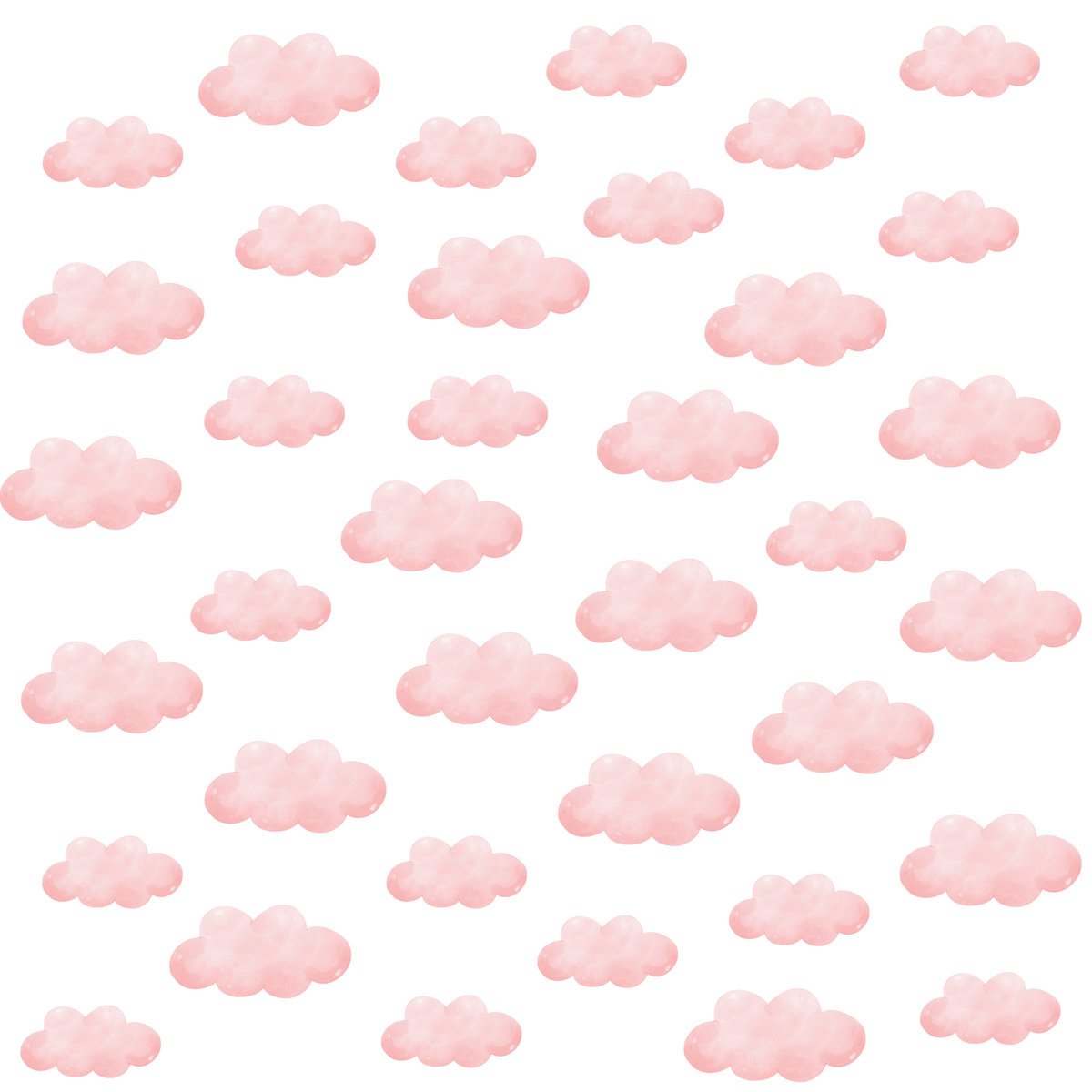 Naklejki Ścienne Dla Dzieci Różowe Chmurki Pastelowe Chmury Boho Zestaw 60x30