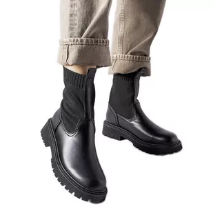 Czarne wsuwane botki Big Star MM274543 - Botki damskie - miniaturka - grafika 1