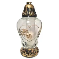 Lampiony i znicze - Znicz szklany LW Z-477 serce 36 cm bezbarwny - miniaturka - grafika 1