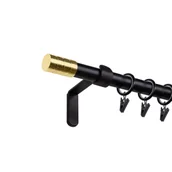 Karnisze - Karnisz pojedynczy Alto I 300 cm 19/16 mm czarno-złoty - miniaturka - grafika 1