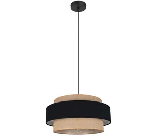 Żyrandol na lince CORSA 1xE27/60W/230V czarny/beżowy - Lampy sufitowe - miniaturka - grafika 1