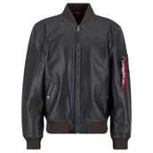 Odzież taktyczna i umundurowanie - Kurtka skórzana Alpha Industries MA-1 Leather LF 138121 250 - Vintage Brown - miniaturka - grafika 1