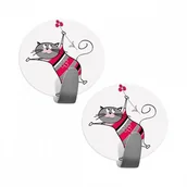 Wieszaki łazienkowe - Haczyk samoprzylepny 2 szt metalowy Funny Cats - miniaturka - grafika 1