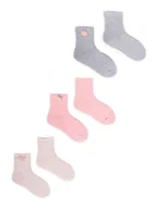 Skarpetki dla dzieci - Skarpety dziewczęce frotte z elementem 3D 3PAK 27-30 - miniaturka - grafika 1