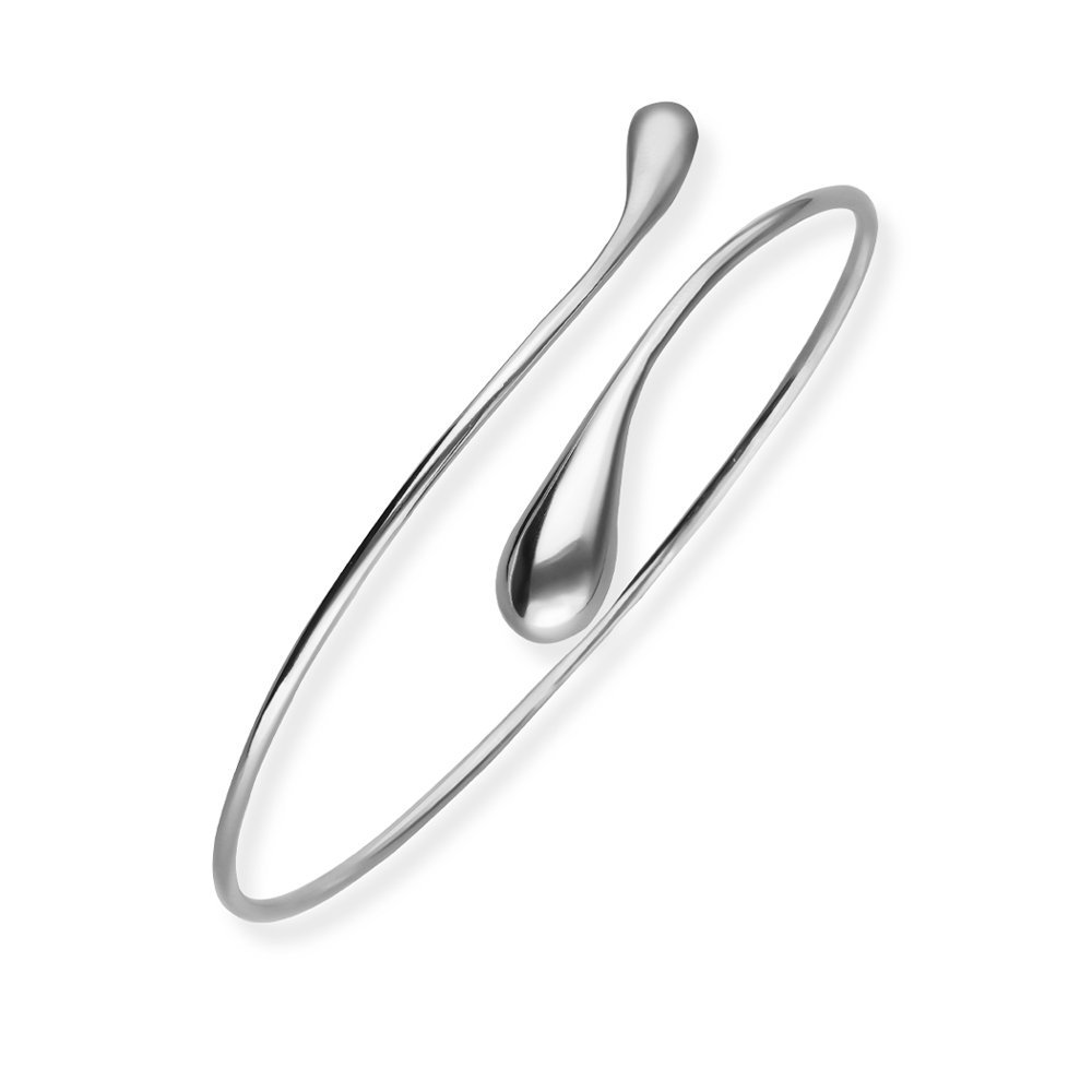 Bransoletka sztywna srebrna krople-delikatnie regulowana