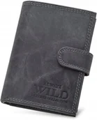 Portfele - Duży skórzany portfel męski skóra nubuk wild rfid - miniaturka - grafika 1