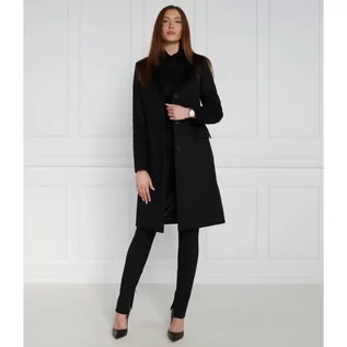 Płaszcze damskie - Calvin Klein Wełniany płaszcz ESSANTIAL CROMBIE | z dodatkiem kaszmiru - grafika 1
