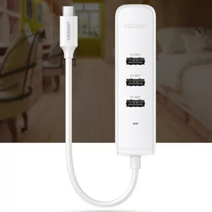 Ugreen HUB 4w1 USB Typ C - 3x USB Typ A 3.1 Gen 1 + RJ45 biały (CM416 50620) - Huby USB - miniaturka - grafika 3