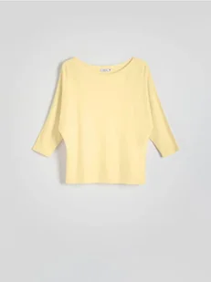 Reserved - Gładki sweter z wiskozą - jasnożółty - Swetry damskie - miniaturka - grafika 1
