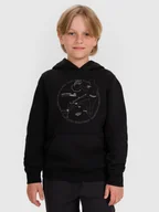 Bluzy dla chłopców - 4F Bluza dresowa nierozpinana z kapturem chłopięca - czarna 122 (6-7 lat) - miniaturka - grafika 1
