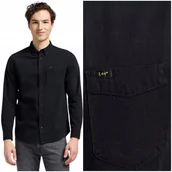 Koszule damskie - Lee BUTTON DOWN Black klasyczna czarna koszula bawełniana męska REGULAR 5XL - LEE - miniaturka - grafika 1