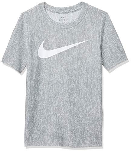 Nike chłopięcy B NK CORE SS PERF TOP HTHR T-Shirt, dymny szary / (biały), XS