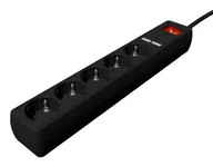 Przedłużacze i rozgałęźniki - Gembird SPG5-U2-5-02 rozgałęziacz 1,5 m 5 x gniazdo sieciowe Wewnętrzna Czarny - miniaturka - grafika 1