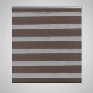 vidaXL Roleta Zebra 140x175 cm Kawa - Zasłony - miniaturka - grafika 1