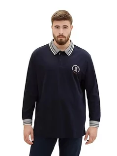 Koszulki męskie - TOM TAILOR Męska koszulka polo Plussize, 10668 - Sky Captain Blue, XXL - grafika 1