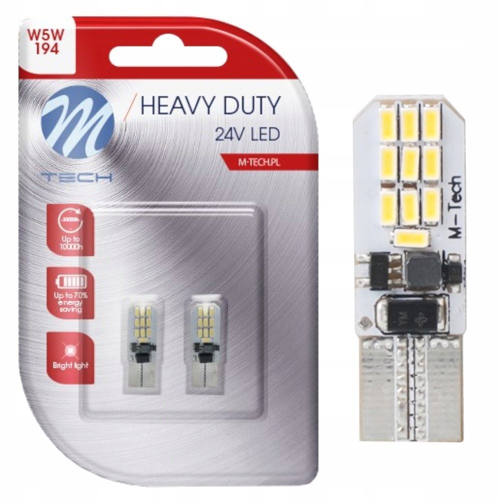 Żarówka W5w T10 Led 24v Tir Canbus Biała 2szt