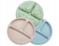 Miseczki i talerzyki dla dzieci - NesriToy Silikonowe Talerze dla Dzieci z Przyssawką i Pokrywką 3 szt - miniaturka - grafika 1