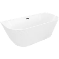 Wanny - Mexen Oris wanna wolnostojąca przyścienna ryflowana 150 x 75 cm, biała, przelew czarny - 52871507500-70 - miniaturka - grafika 1
