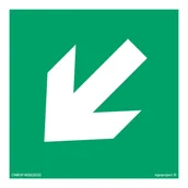 Systemy ekspozycyjne i znaki informacyjne - AE006 KIERUNEK DROGI EWAKUACYJNEJ, PS - PŁYTA PCV 1MM FOTOLUMINESCENCYJNA; (350X350MM) - miniaturka - grafika 1