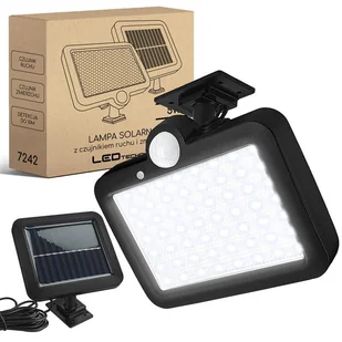 Lampa solarna LED czujnik ruchu i zmierzchu PIR Naświetlacz zewnętrzny ogrodowy - Lampy ogrodowe - miniaturka - grafika 1
