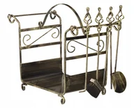 Akcesoria kominkowe - Kapelańczyk Zestaw kominkowy, Kolor: Biały KA_183 - miniaturka - grafika 1