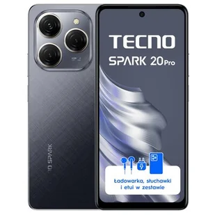 Tecno Spark 20 Pro 12/256GB Czarny - Telefony komórkowe - miniaturka - grafika 1
