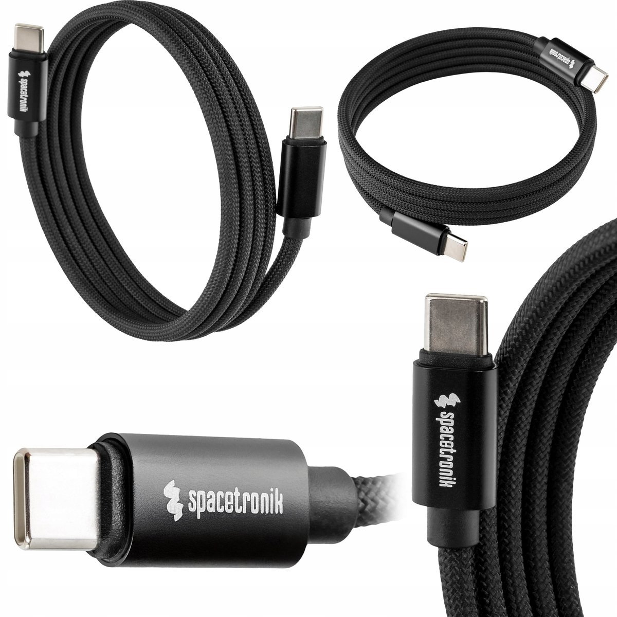 Kabel magnetyczny USB-C Spacetronik 1,2m 60W 480 Mbps 8K przewód czarny