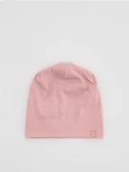 Czapki damskie - Reserved - Bawełniana czapka z naszywką - brudny róż - miniaturka - grafika 1