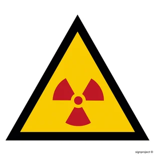 JA005 OSTRZEŻENIE PRZED SUBSTANCJAMI PROMIENIOTWÓRCZYMI, PN - PŁYTA PCV 1MM; (400X400MM) - Systemy ekspozycyjne i znaki informacyjne - miniaturka - grafika 1
