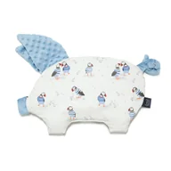 Kołdry i poduszki dla dzieci - LA MILLOU PODUSZKA SLEEPY PIG MINKY - PUFFIN - WIND BLUE - miniaturka - grafika 1