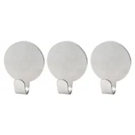 Wieszaki i stojaki - Fackelmann 61340 haczyki do przyklejenia wykonana ze stali nierdzewnej, okrągły, 3 sztuki, srebrny, 3,7 x 3 x 3 cm 61340 - miniaturka - grafika 1