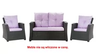 Poduszki ogrodowe - Komplet Poduszek Ogrodowych Na Meble Z Rattanu; Zestaw 4- Osobowy: Kanapa+ Fotele (2Szt.)/ Wodoodporne Pikowane Poduszki Ogrodowe, Kolor Jasny Fiolet - miniaturka - grafika 1
