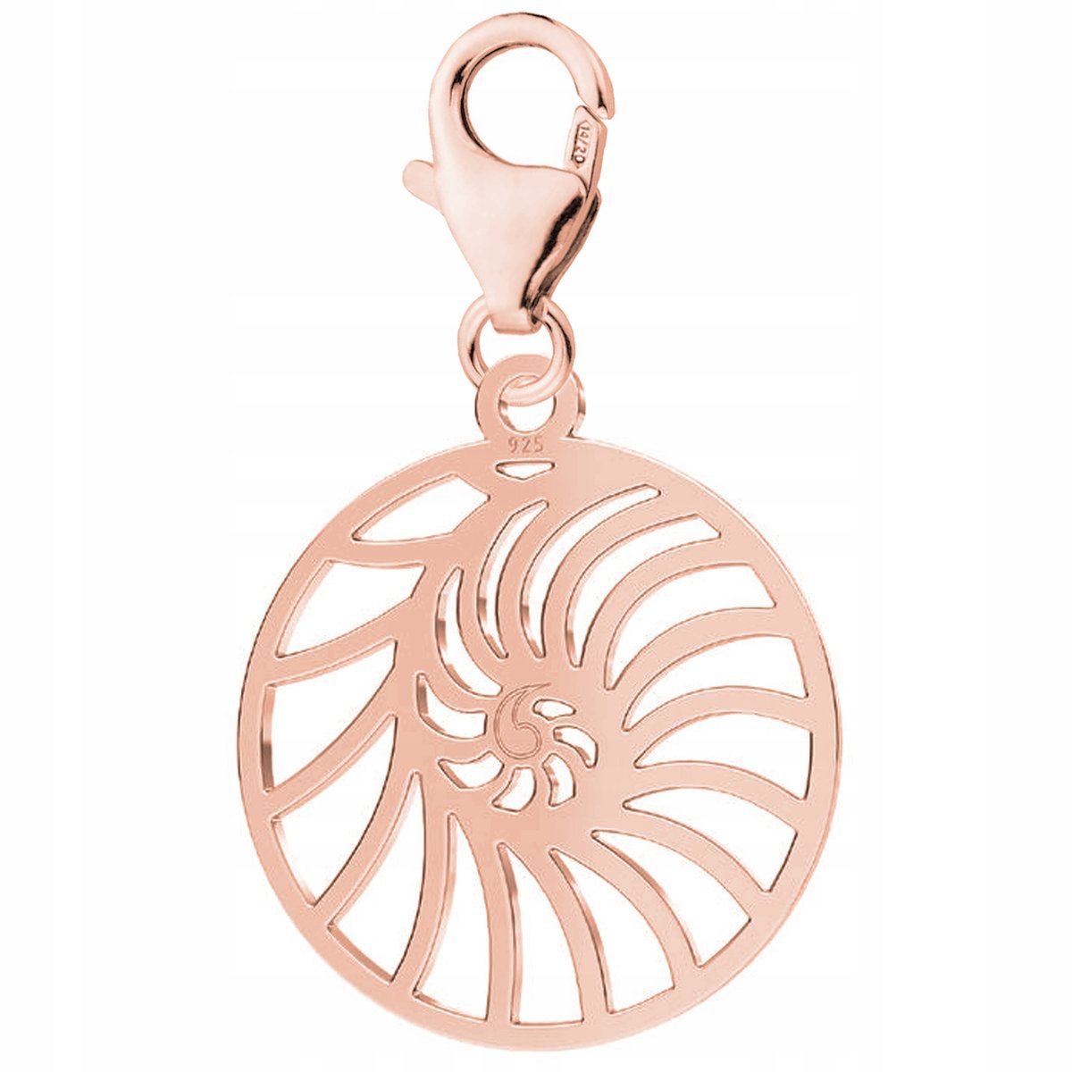 Zawieszka Pozłacana Muszelka Muszla na Karabińczyku Blaszka SREBRO 925