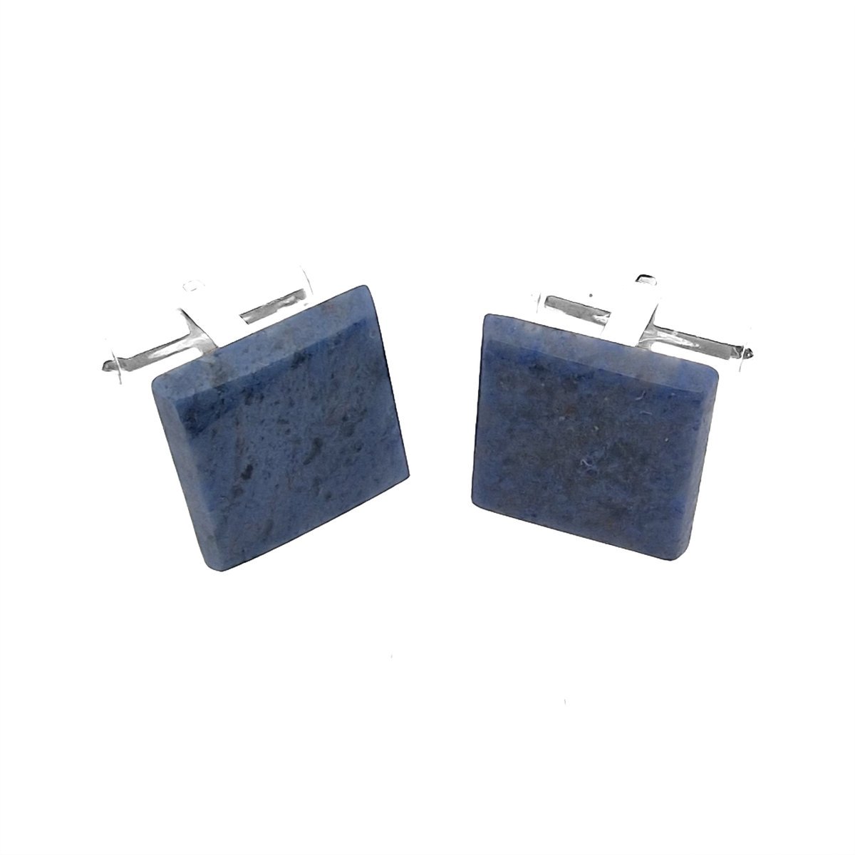 Spinki do mankietów z Dumortierytem kwadratowym (S953) Srebro [925]