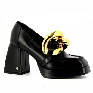 Czarne półbuty damskie na platformie CARINII - Carinii - Mokasyny damskie - miniaturka - grafika 1